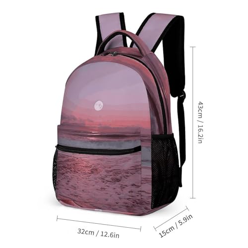 Purple Moon Backpack for Men Women, Durable Small Backpack Casual Lightweight Daypack for Travel Bag2
