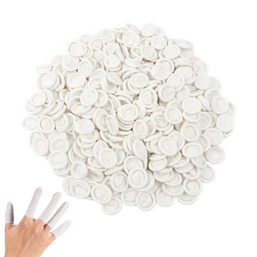 YIIWONI 100PCS Lettini per Dito in Lattice Monouso, Mano Lattice Copri, Ditali in Silicone per Dita, Guanto Impermeabile per Dito, per Riparazione Elettronica Pulizia Gioielli Lavorazione Industriale