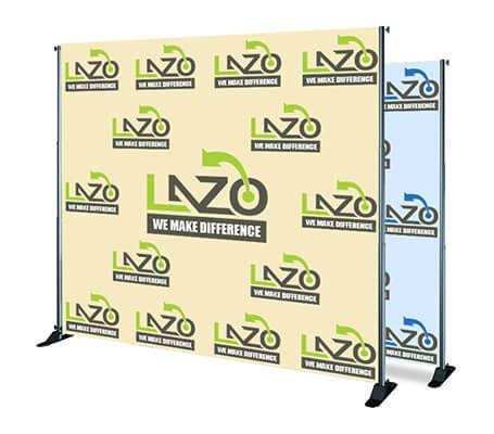 BannerBuzz 8' x 8' Custom Backdrop Step and Repeat Banner and Backdrop Stand, Customized Photo Booth for Trade Shows, Birthday Parties, Weddings, Special Events (Includes Banner Graphic & Hardware)