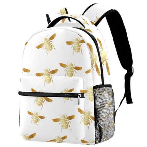 Sac à dos de voyage décontracté et scolaire pour fille et garçon imprimé abeille