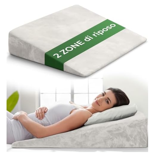 WELL B4 Cuscino antireflusso adulto da Lettura con Memory Foam [con 2 zone di distensione] sollevatore ergonomico, a cuneo per letto, divano per gambe e Schiena, cuscino reflusso gastroesofageo