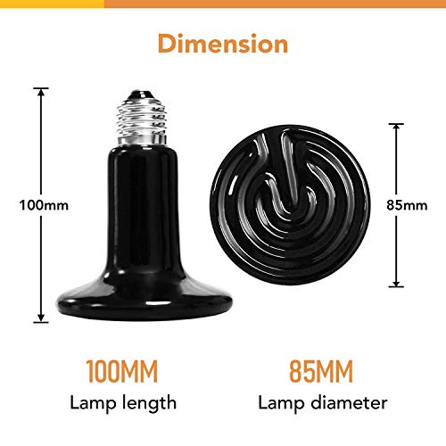 Simple Deluxe PTCLAMCR100MV2 100W Ceramic Reptile Heat Lamp Bulb & 150W Clamp Light thumb #2