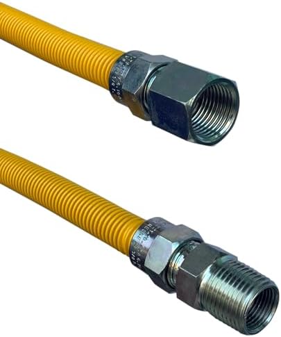 30" Stainless Steel Gas Connector with 1/2" and 3/8" Fittings