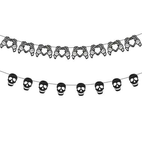 Halloween Decorations Skeleton Heart Skull Garland...