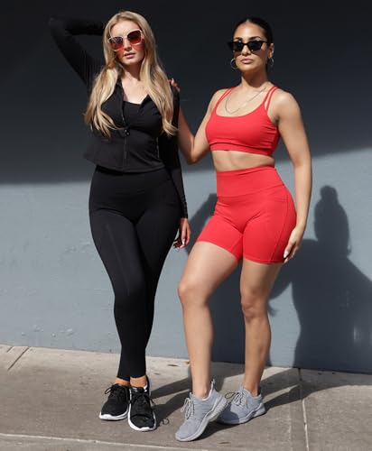 BRXL No Front Seam Leggings for Women High Waist Tummy Control Yoga Pants with Pockets for Workout Gym Running 25"3