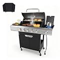 Endark Upgraded 58,500 BTU 5-Burner Stainless Steel Propane Gas Grill – Outdoor BBQ Grill with Side Burner & Porcelain Grates, Barbecue Grill Wheeled for Patio, Garden, Backyard