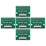 Jotekonoby 24 Pin FFC FPC Connector Board 0.5mm Pitch Flat Flexible Cable Adapter for LCD TV Repair Laptop and Digital Devices Dual Side PCB with 1.0mm Side