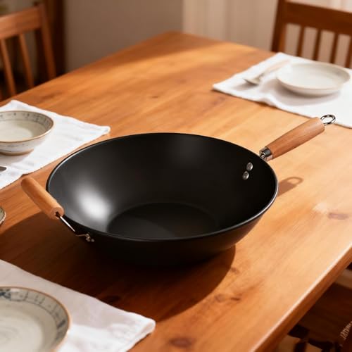 Non-Stick Carbon Steel, Easy Clean, Hand Wash Recommended, Perfect for Home Cooking & Restaurant