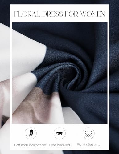 Image of DRESSTELLS Women's Cocktail Dress Summer Wedding Guest Party Vintage 3 /4 Bell Sleeve V Neck A-Line Dress
