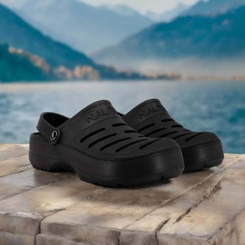 Image of Nautica Men's Clogs - Athletic Sports Sandal - Slip-On with Adjustable Back Strap - (Water Shoes /Fuzzy Slippers) River Edge