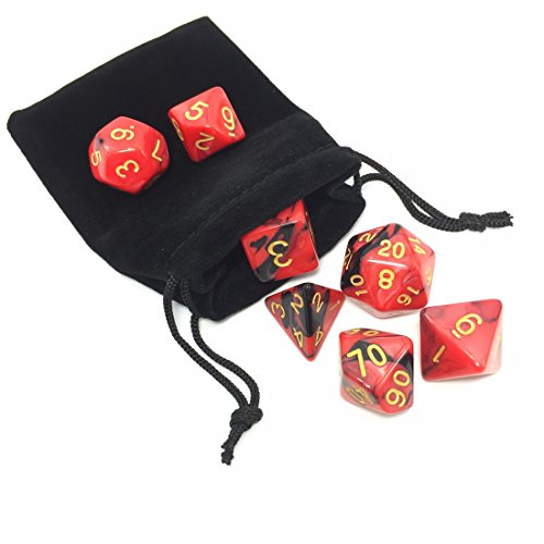 New 5 X 7-Die Series Polyhedral Dice Set - 5 Colors Dungeons And Dragons Dnd Rpg Mtg Table Games Dice With 5 Free Pouches By Flyesto #TOP3