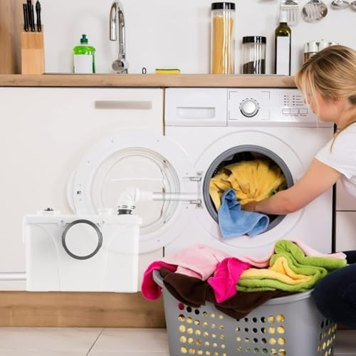 Sonnewelt Hebeanlage Fäkalienpumpe, 190L/min Kleinhebeanlage 700W, 4 in 1 Schmutzwasserpumpen, Sehr Leise Abwasserpumpe, Für WC, Dusche und Waschbecken