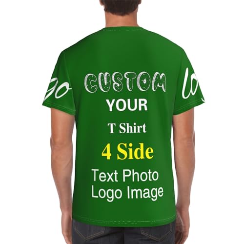 Personalized T Shirts for Men Custom T Shirts Design Your Own 4 Side Custom Shirt Add Your Text Photo Custom T Shirts3