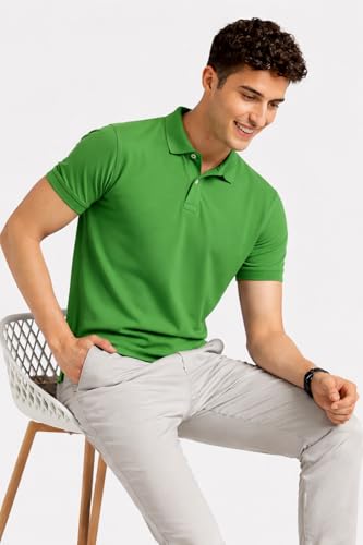 Image of Premium Cotton Pique Polo T-Shirt for Men | Half Seelves Regular Fit | Polo Neck - Ultra-Soft Breathable Fabric | Moisture Wicking