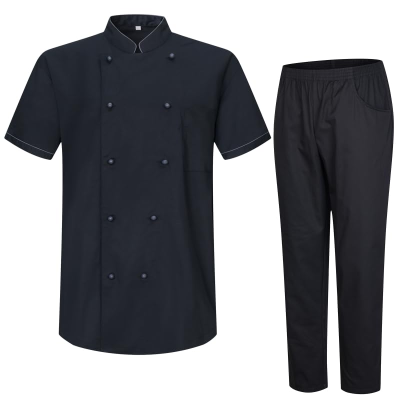 Veste de chef pour homme et pantalon de costume de cuisinier Misemiya 8312