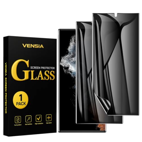 Image of (1 Pack Privacy Screen Protector for Samsung Galaxy S22 Ultra (6.8″) | Anti-Spy Full Coverage Flexible Film | Fingerprint Unlock Compatible, Bubble-Free, Scratch Resistant