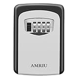 AMRIU Combination Key Lock Box - More Convenient Key Box - Best Outdoor Wall Mounted Key Box - Set Your Own Combination - Great For Elderly Parents Spare House Keys