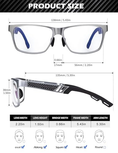 Image of ANYLUV Blue Light Blocking Glasses Men Computer Gaming Glasses Lightweight Al-Mg Metal Anti Eyestrain Eye Protection