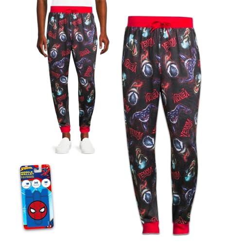 Marvel Venom Pajama Pants Bundle - Boys, Teens, Men (US, Alpha, Large, Multicolor) with Bonus Phone Wallet2