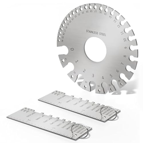 Kit de Medición de Calibre de Alambre y Herramienta de Grosor de Calibre para Chapas de Metal Acero Inoxidable