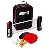 ESPN Ping Pong Set Includes 3 Ping Pong Balls, 2 Paddles, Portable Ping Pong Net and Travel Case, Table Tennis Ideal for Kids Games, Family Games, and Game Night