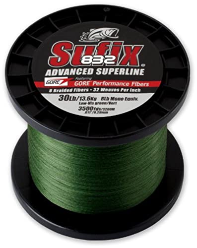 Sufix 832 Braid Line-3500 Yards (Green, 80-Pound)