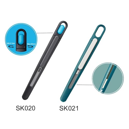 Image of Precision Knife Safety Box Cutter - Self Retractable, Slim, Quick Adjustable Blade Length - Perfect for Trimming, Crafts, Packages and PCB Board Work, ldeal for Cast Vinyl Company (Teal)