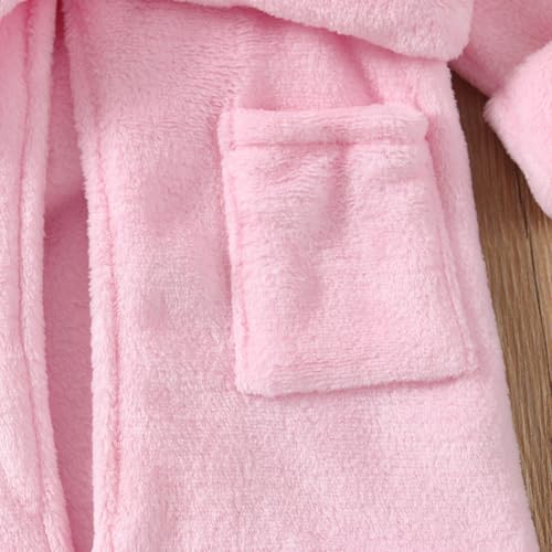 Kids Fuzzy Short R𝐨be Plush Thick Hoodie Bathr𝐨be with Belt Boys Girls Plain Soft Summer L𝐨unge n𝐢ghtgowns 𝐏ajamas4