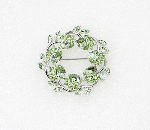 Image of Faship Gorgeous Rhinestone Crystal Floral Wreath Brooch Pin