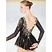 ZYDANC Black,12_15Years,Women's Girl' Figure Skating Dress Ice Skating Performance Costume Roller Competition Wear with Rhinestones Handmade