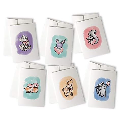 Cute Animals with Hearts Greeting Card Collection Cover