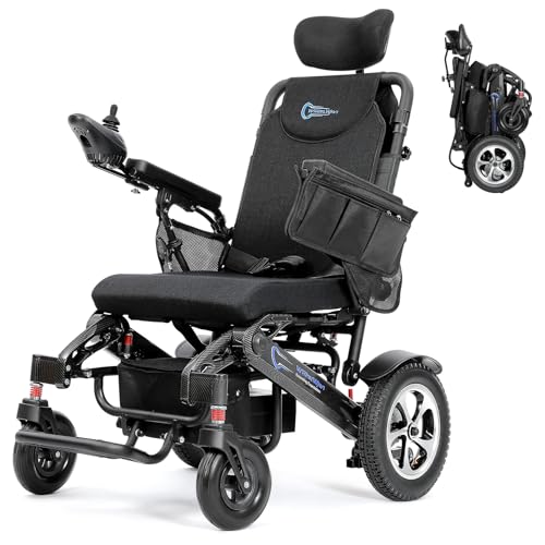 Image of WheelWavi Electric Wheelchair for Adults, 500W Motor Foldable Lightweight Power Wheelchair with 25 Miles Range, All Terrain, Back can be Raised and Adjusted for Reclining