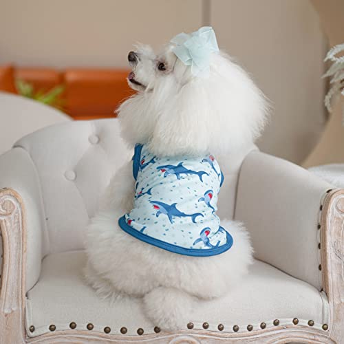 Image of CuteBone Dog Shirts 2-Pack Soft Pet Clothes Breathable Summer Vest for Small Puppy and Stretchy Cat Apparel