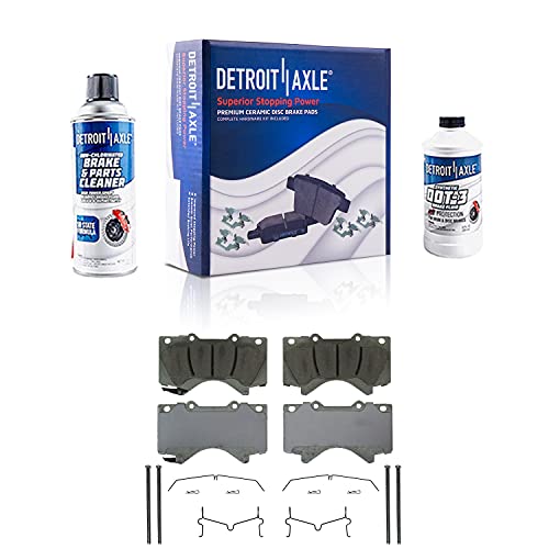Image of Detroit Axle - Front Brake Kit for Toyota 07-16 Tundra, 08-16 Sequoia, Disc | Brake Calipers Ceramic Brake Pads 2008 2009 2010 2011 2012 2013 2014 2015 2016 Replacement