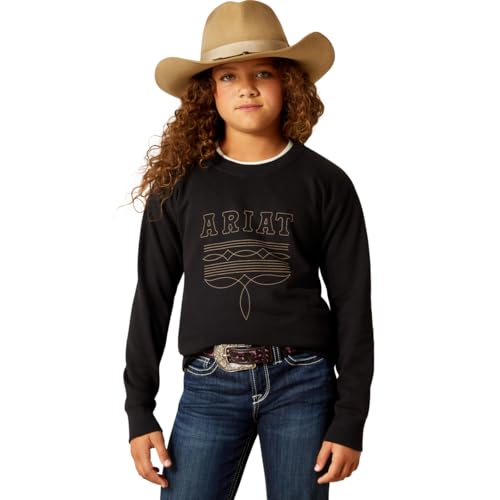 Ariat Girl's Black Booted Logo Sweatshirt