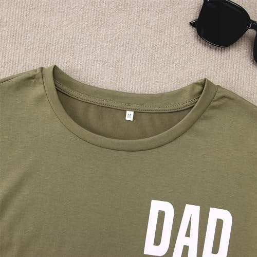 Image of KEKEMI Daddy and Me Shirt Daddy's Girl T-Shirt Dad's Little Man Shirt Dad's Dude Tee Tops Father's Day Family Matching Outfit (Dad-Green, 2XL)