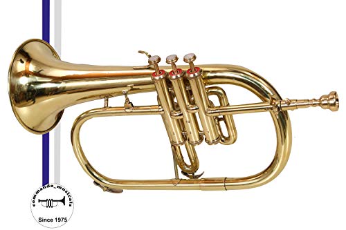 McLian Professionals Flugel horn 3 valves Brass Finish Bb Pitch With Hard Case And Mouth piece