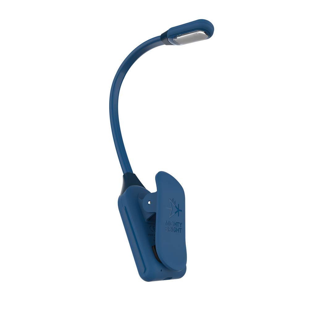 The Original Mighty Bright WonderFlex Rechargeable Book Light, 20 Lumens of Warm Eye-Care Light, 3 Brightness Levels, 45 Hours of Battery Life, Durable, Flexible (Midnight Blue)