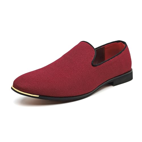 Image of FLQL Men's Luxury Penny Loafer Slip-On Velvet Shoes Party Dancing Shoes Suede Wedding Shoes Plus Size 7-13