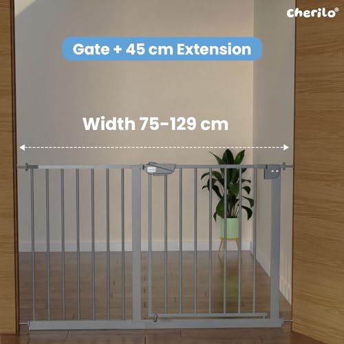 Image of Cherilo Baby Safety Gate Extension Part (45 cm) - Grey (Extension Only)