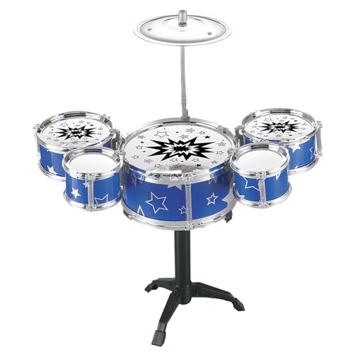 Image of ECOMISTIQChild Jazz Drum Set Preschool Learning Toy Mini Drum Set for Boys Kids Gifts Blue