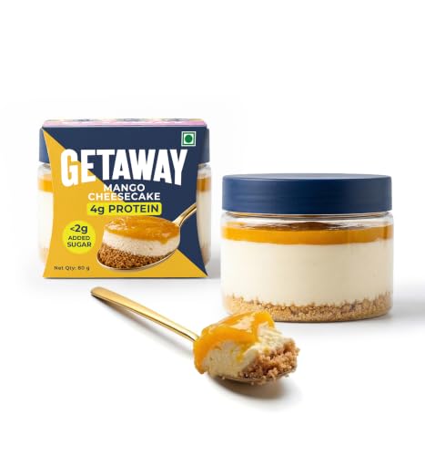 Image of Getaway Mango Cheesecake Ice Cream Jar, 4g Protein, Less Than 2g Added Sugar, Cookie Base, 80g