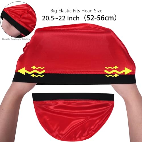 Image of 4PCS Silky Stocking Wave Cap for Men, Good Compression Over Durag （Regular Style）