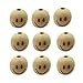 Alenybeby 50pcs 20mm Round Natural Wood Beads Laser Printing Smile face Beads Necklace Wooden Beads for Key Chain Jewelry Making (Smiley face 50pcs)