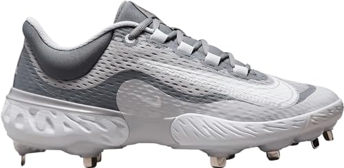 Nike Alpha Huarache Elite 4 Chaussures de baseball en métal pour homme DJ6521, Gris loup/blanc, 40 EU