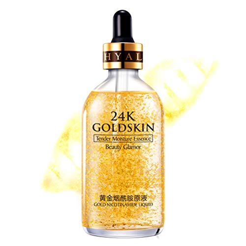 Preisvergleich Produktbild 24K Gold Hyaluronsäure Serum, Anti Aging Schönheitsöl, Gesichtsserum Feuchtigkeitsspendende Essenz Tagesserum Tagescreme Wässrige Essenz zur Aufhellung der Haut und Verkleinerung der Poren