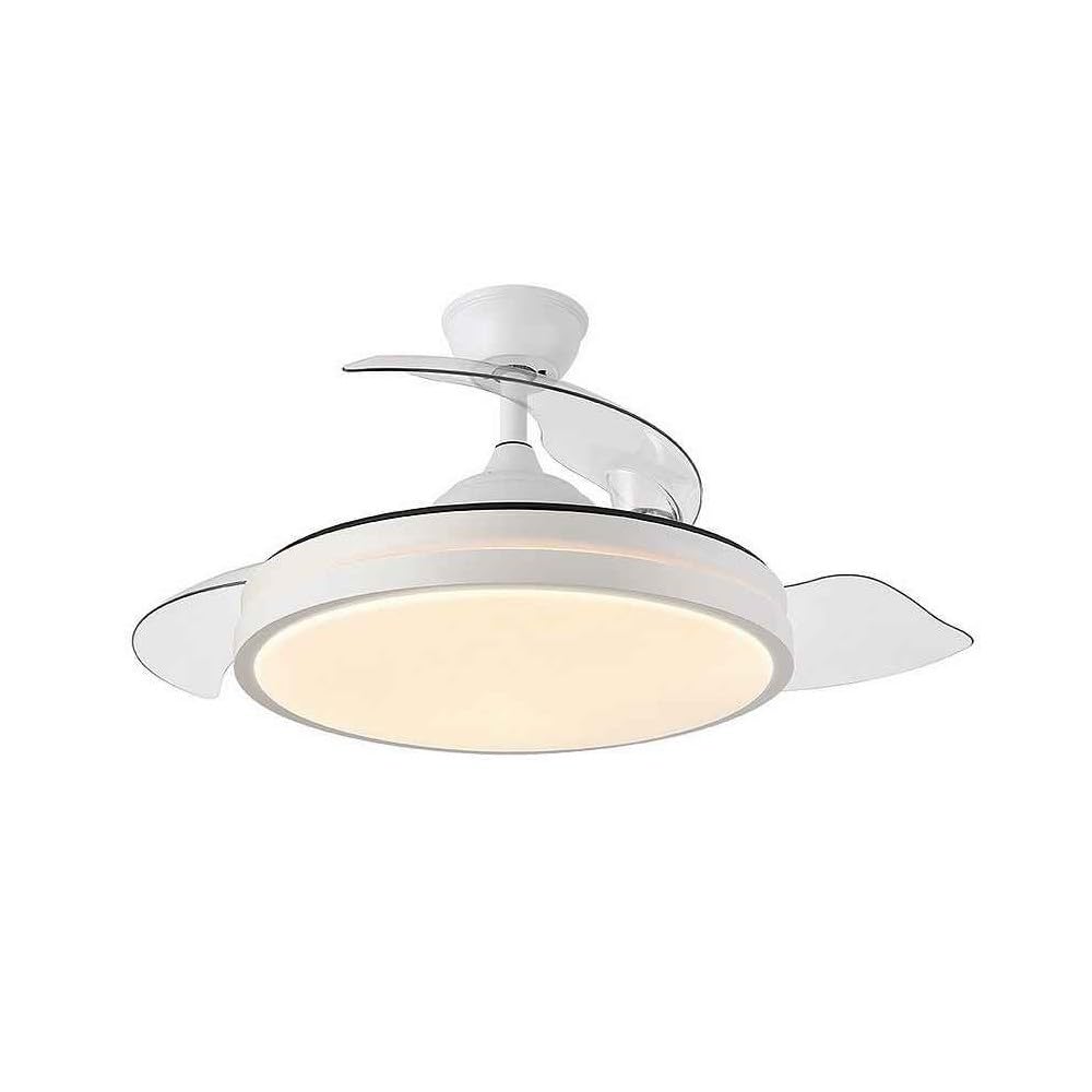 FABRILAMP Ventilador DC 72W 6120lm Blanco 3 Aspas Desplegables, Control Remoto, Temporizador, Memoria - Ideal para refrescar espacios.