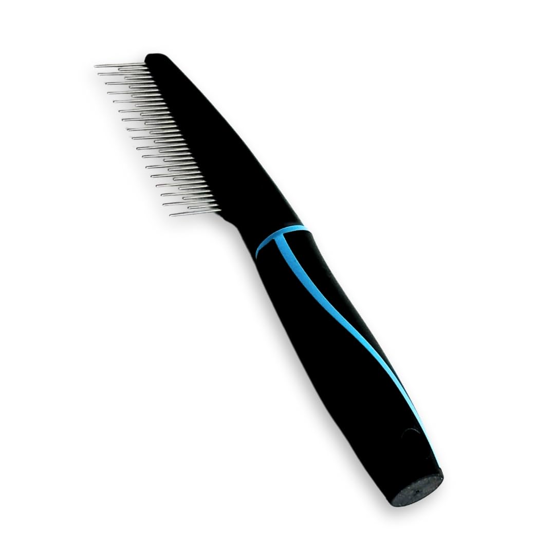 Richpet Pet Comb, Grooming Comb for Dogs & Cats | Premium Stainless Steel Deshedding Brush with Short & Long Teeth | Removes Knots, Mats & Tangles | Comfortable Grip for Easy Grooming (B0CNS8JBXF) Amazon Price History, Amazon Price Tracker