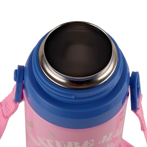 Image of CELLO Kidzbee Autumn 600 Daisy Duck Design Insulated Kids Sipper Water Bottle 600 ml | Food Grade, 3D Touch & Feel Design, BPA Free, Leakproof Easy Press Open Flip Top Cap Insulated Kids Water Bottle