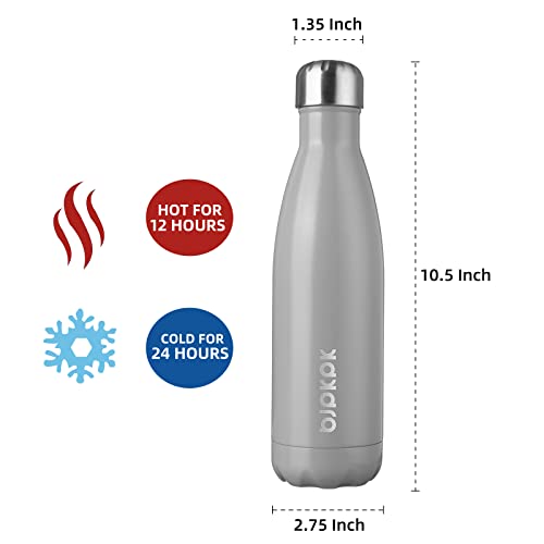 Image of BJPKPK 17 oz Insulated Water Bottle, Stainless Steel Flask, Leak Proof
